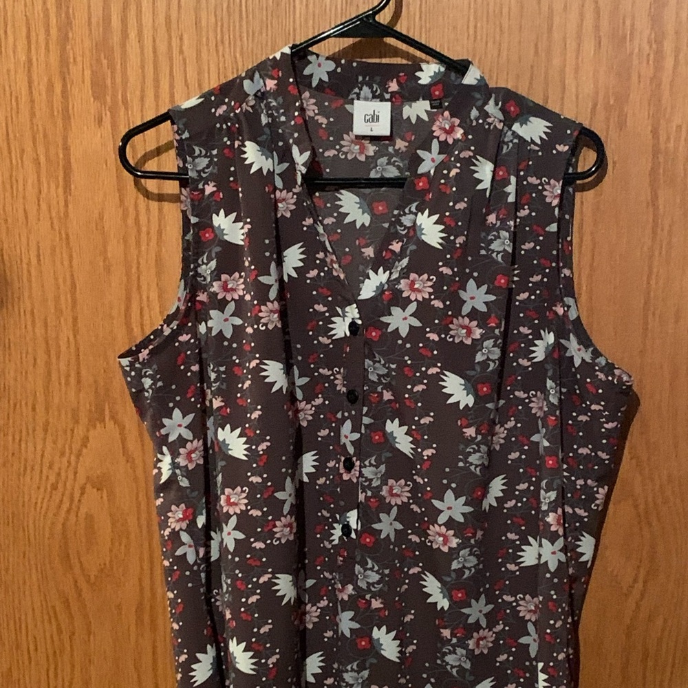 CAbi 5210 Plaza Floral Blouse Large